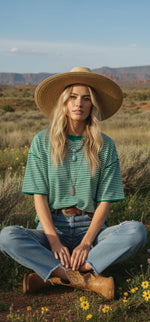 Load image into Gallery viewer, Sewn and Seen ~ Boho Striped Oversized Knit Top
