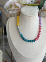Load image into Gallery viewer, Boho Multi Natural Stone Bead Necklace
