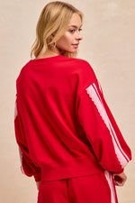 Load image into Gallery viewer, French Terry Red W/Lace Trim
