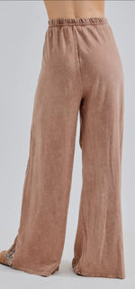 Load image into Gallery viewer, J. Her ~ Mineral-washed Leopard Print Pocket Side Trim Pants
