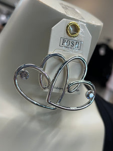 Posh Large Heart w/Diamond Ear Ring