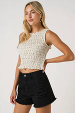 Load image into Gallery viewer, Mittoshop Mini Polka Dot Smocked Crop Top
