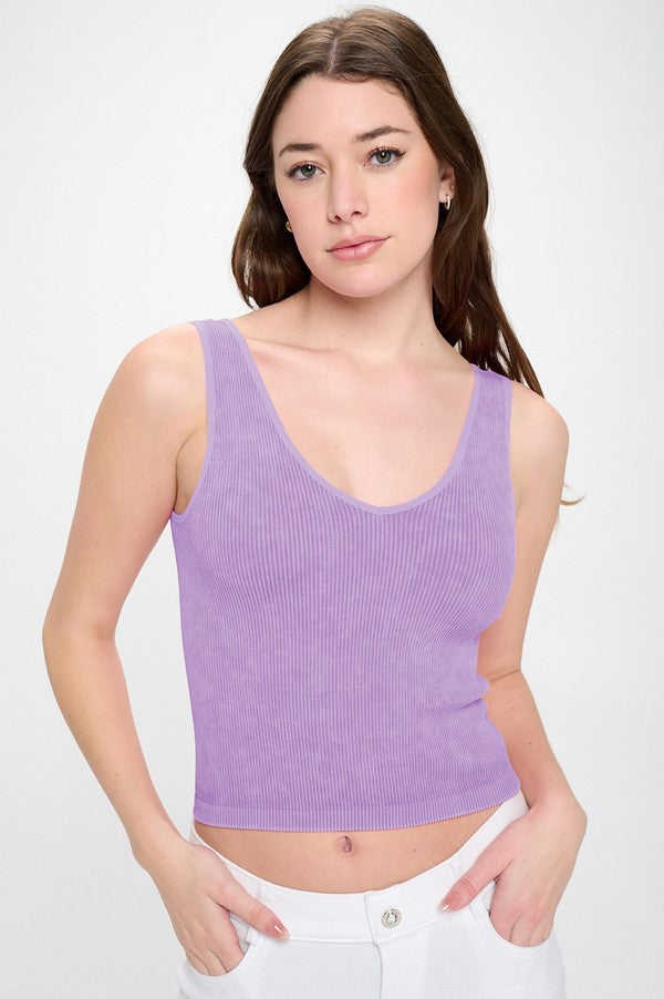 Yelete Lavender Reversible Stonewashed Tank