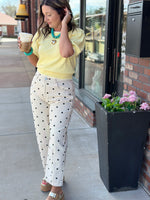 Load image into Gallery viewer, Polka Dot Twill Ankle Denim (run small)
