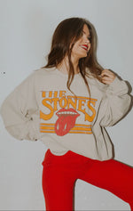 Load image into Gallery viewer, LivyLu Rolling Stones Stoned Sand Thrifted Graphic Sweatshirt *Licensed
