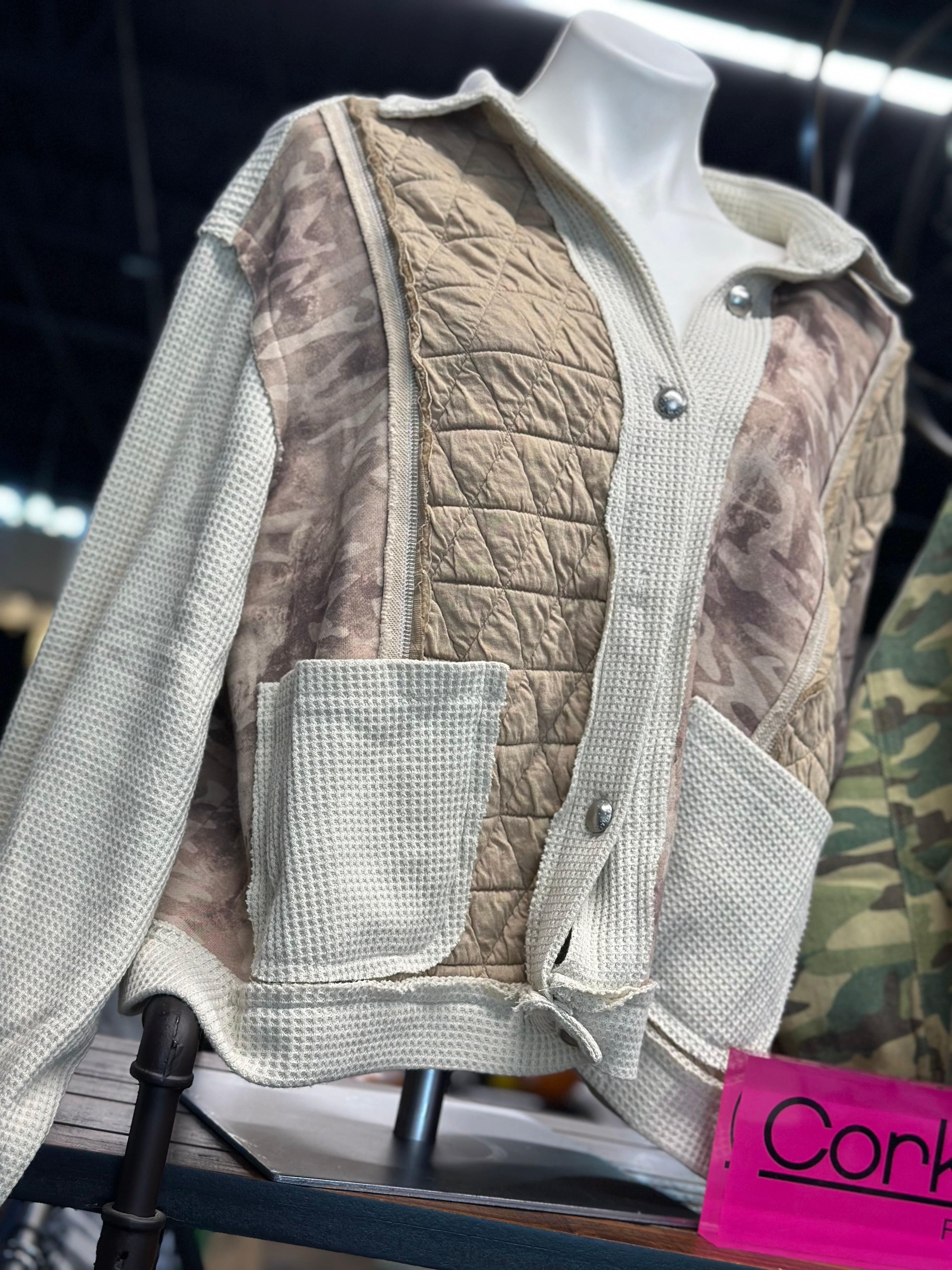 Neutral Camo Patched Shacket