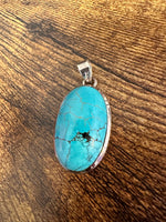 Load image into Gallery viewer, Sterling Silver Large Oval Turquoise Drop
