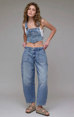 Load image into Gallery viewer, Hidden 27” Inseam Cropped Barrel Fit Carpenter Denim

