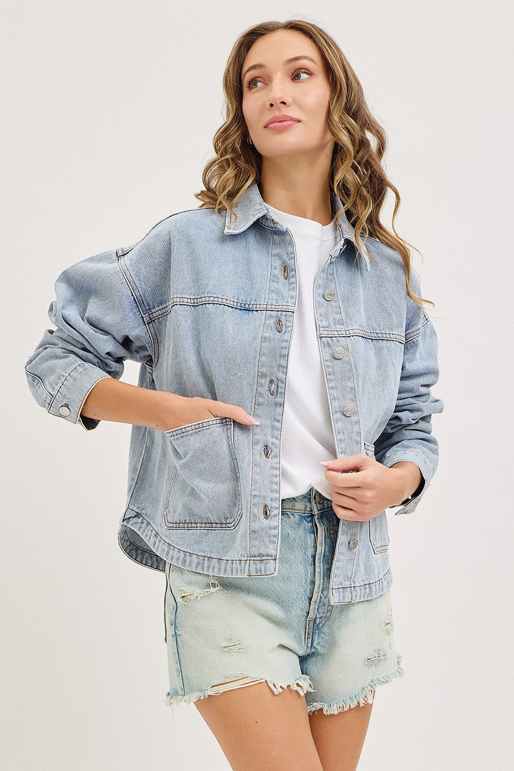 Washed Denim Barn Jacket