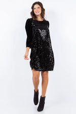 Load image into Gallery viewer, Holiday Velvet Sequin  Dress
