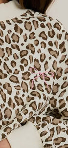 LE LIS • Long Sleeve Leopard Print Sweatshirt & Sweatpant Set