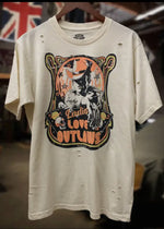 Load image into Gallery viewer, Ladies Love Outlaws Distressed 80&#39;s
Vintage T Shirt
