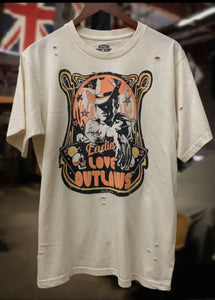 Ladies Love Outlaws Distressed 80's
Vintage T Shirt