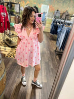 Load image into Gallery viewer, Polka Dot Babydoll Empire Waist Ruffle Mini Dress
