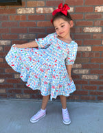 Load image into Gallery viewer, Honor Roll Smocked Ruffle Dress
