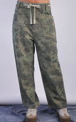Load image into Gallery viewer, Camo Green Leaf Barrel Denim
