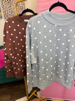 Load image into Gallery viewer, Oversized Polka Dot Scuba Pullover
