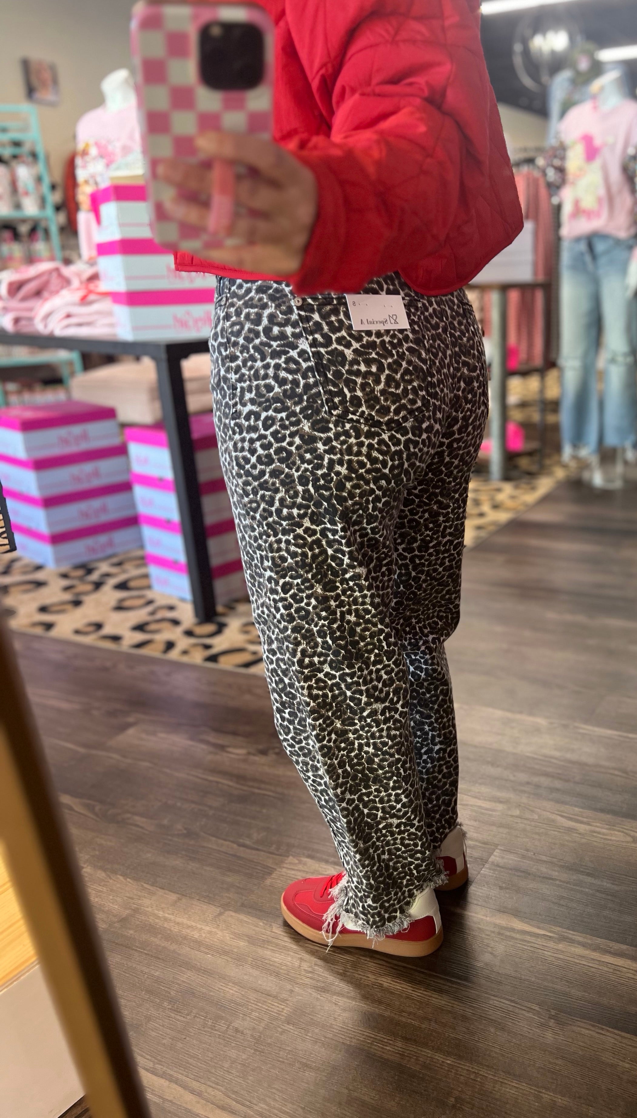 Leopard Barrel Jeans