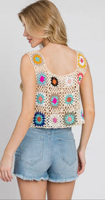Load image into Gallery viewer, Sewn and Seen ~ Multi Color Crochet Cover Top

