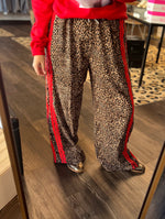 Load image into Gallery viewer, Leopard Pants with Red Lace Detail
