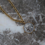 Load image into Gallery viewer, Two Toned Coin Necklace
