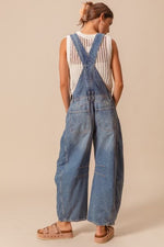 Load image into Gallery viewer, Washed Denim Slouchy Pants Overalls
