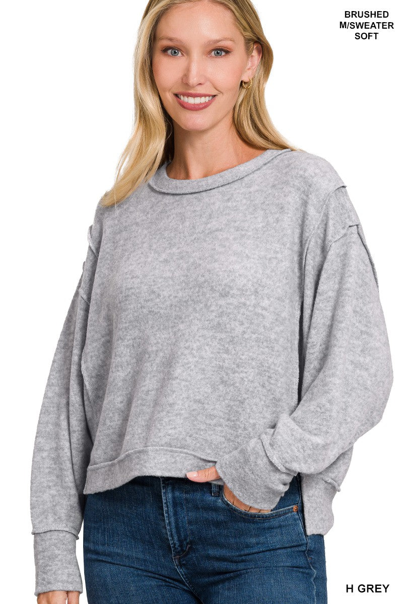 BRUSHED MELANGE HACCI OVERSIZED SWEATER