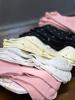 Load image into Gallery viewer, Ruffle Trim Polka Dot Knit Slouchy Socks
