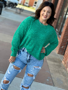 Green Chenille Sweater