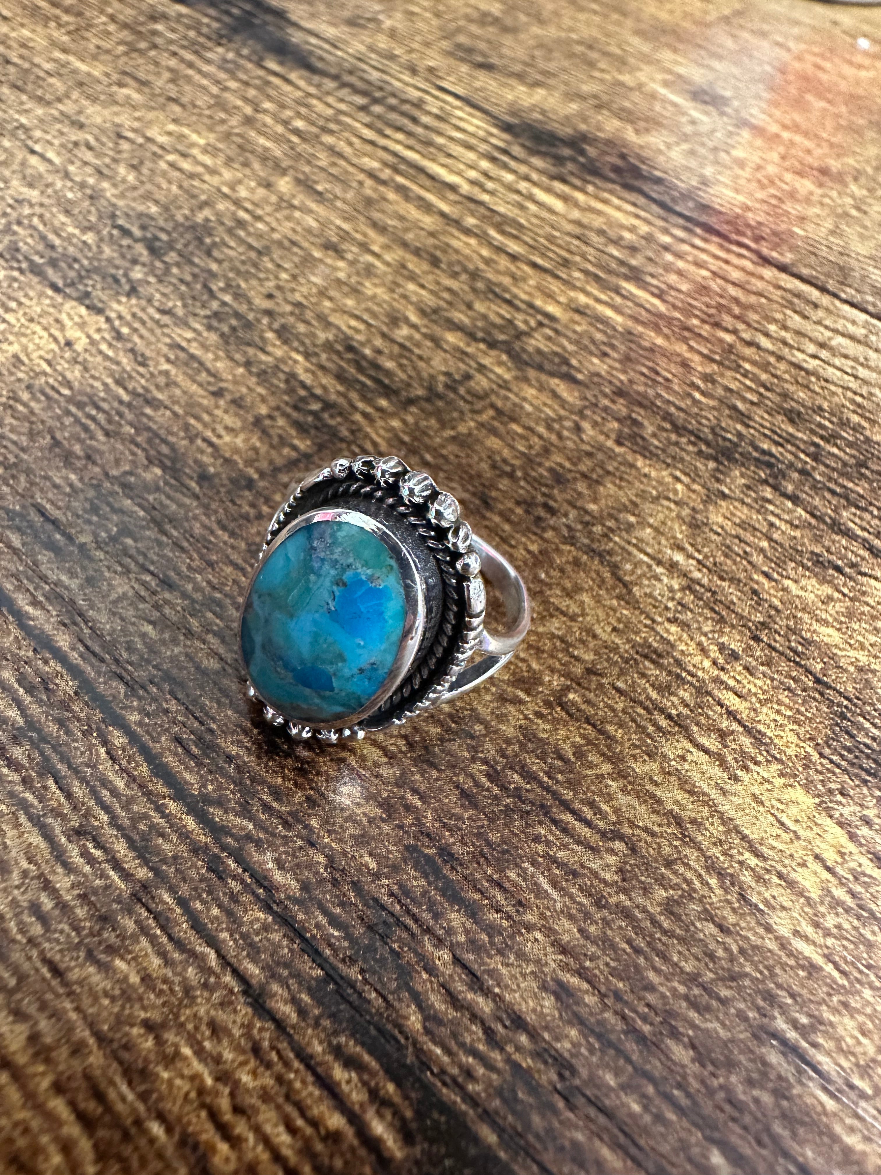 Sterling Silver Oval Turquoise Ring