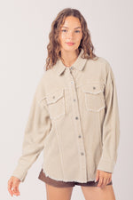 Load image into Gallery viewer, Oversized Washed Corduroy Shacket
