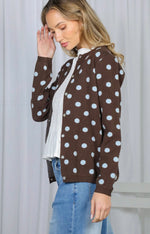 Load image into Gallery viewer, Vine &amp; Love Playful Polka Dot Cardigan
