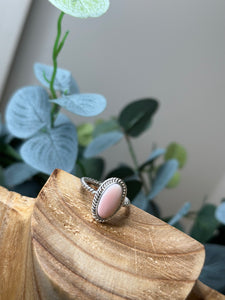 Sterling Silver Rope Ring W/Stone