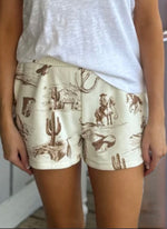 Load image into Gallery viewer, J.O.A. ~ Western Print Elastic Waist Knit Shorts
