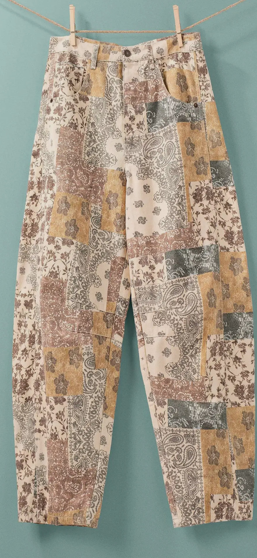 Urban Daizy ~ Boho Patchwork Wide Leg Pants