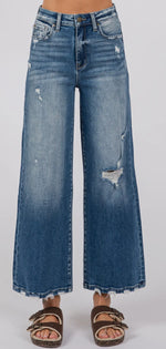 Load image into Gallery viewer, Petra ~ Destroyed High Rise
Relaxed Cropped Wide Leg Denim
