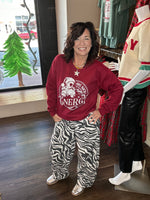 Load image into Gallery viewer, Zebra Print Denim Wide Barrel
