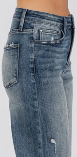 Load image into Gallery viewer, Petra 153 ~ High Rise Stretch Loose
Straight w/ Cuffed Hem
