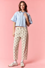 Load image into Gallery viewer, Polka Dot Twill Ankle Denim (run small)
