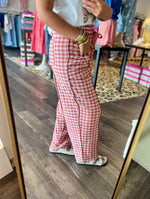 Load image into Gallery viewer, Gingham Soft Brushed Barrel Pants
