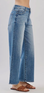 Load image into Gallery viewer, Petra153 ~ Mid Rise Comfort Relaxed
Barrel Wide Leg Jeans
