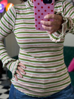 Load image into Gallery viewer, Easel Multi Color Striped Ribbed Top
