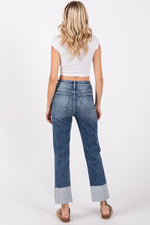 Load image into Gallery viewer, HIGH RISE STRETCH SLIM STRAIGHT W/ CUFFED HEM
