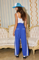 Load image into Gallery viewer, Wind Breaker Pants W/Varsity Stripe (Cobalt Blue)
