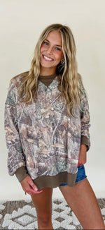 Load image into Gallery viewer, TOP NOTCH ~ Sadie Vintage Camo Top
