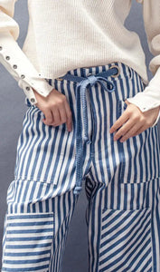 Urban Daisy Railroad Pinstripe Utility Pant