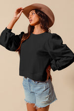 Load image into Gallery viewer, Terry Knit Top W/Puff Sleeve
