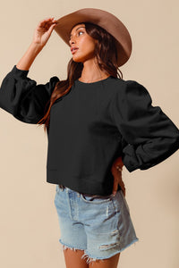 Terry Knit Top W/Puff Sleeve