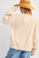 Load image into Gallery viewer, WASHED RIBBED KNIT PULLOVER
