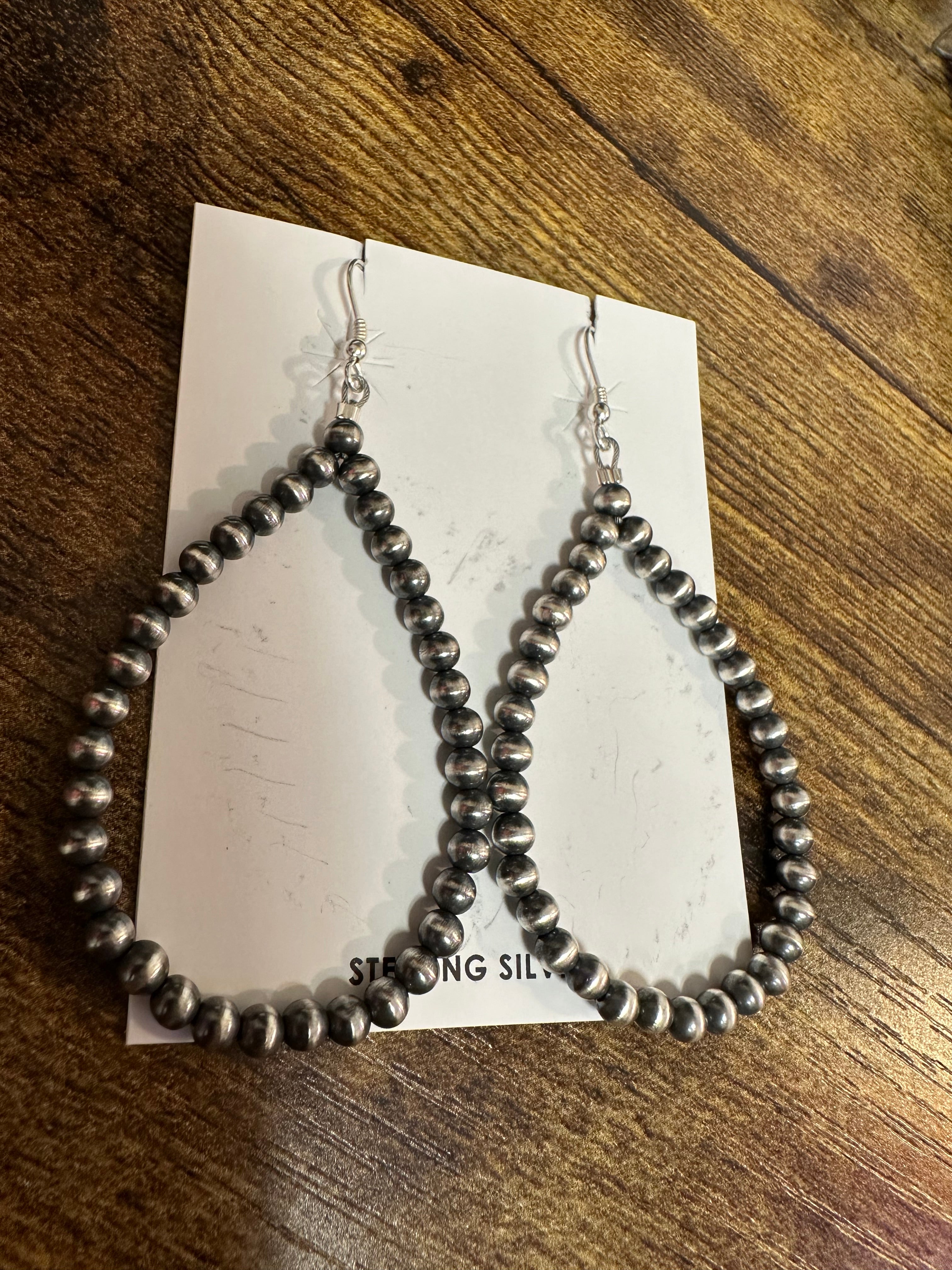 Sterling Silver Navajo Pearl Teardrop Earring